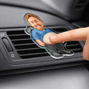 Gift For Boss,Humorous,Custom Photo,Cut-Face Photo - Custom Photo Funny Belly Office Squad - Personalized Squishy Acrylic Car Vent Clip