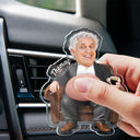 Gift For Boss,Humorous,Custom Photo,Cut-Face Photo - Custom Photo Funny Belly Office Squad - Personalized Squishy Acrylic Car Vent Clip