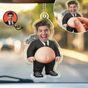 Teacher,Humorous,Back To School,Custom Photo,Cut-Face Photo - Custom Photo Funny Belly Teacher On Duty - Personalized Squishy Acrylic Car Hanger