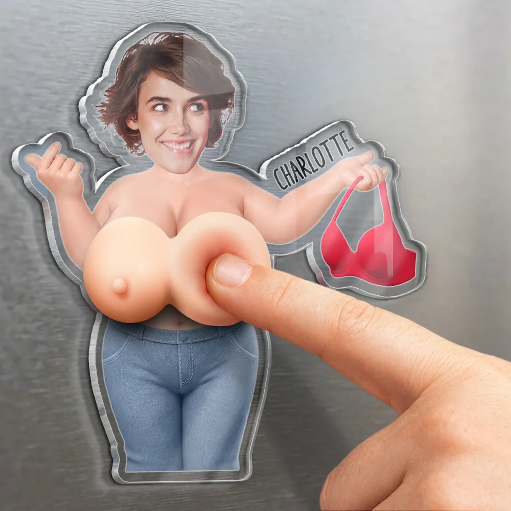 Custom Photo, Gift For Men, Gift For Yourself, Humorous, Cut-Face Photo - Custom Photo Funny Come On Baby - Personalized Squishy Acrylic Fridge Magnet
