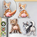 Custom Photo, Art Design, Pet Lovers, Humorous, Photo - Squishy Pet Butt - Custom Photo Funny Dog Cat Pet Butt - Personalized Squishy Acrylic Fridge Magnet