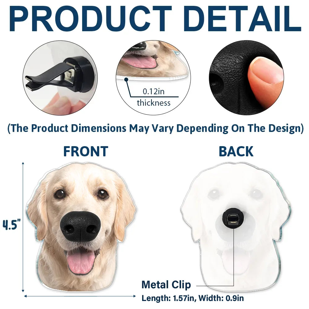 Art Design, Humorous, Pet Lovers, Photo - Squishy Pet Butt - Custom Photo Funny Dog Cat Pet Butt - Personalized Squishy Acrylic Car Vent Clip