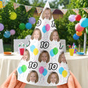 Custom Photo, Family, Humorous, Cut-Face Photo - Custom Photo Funny Face Birthday Family, Friends - Personalized Party Hats