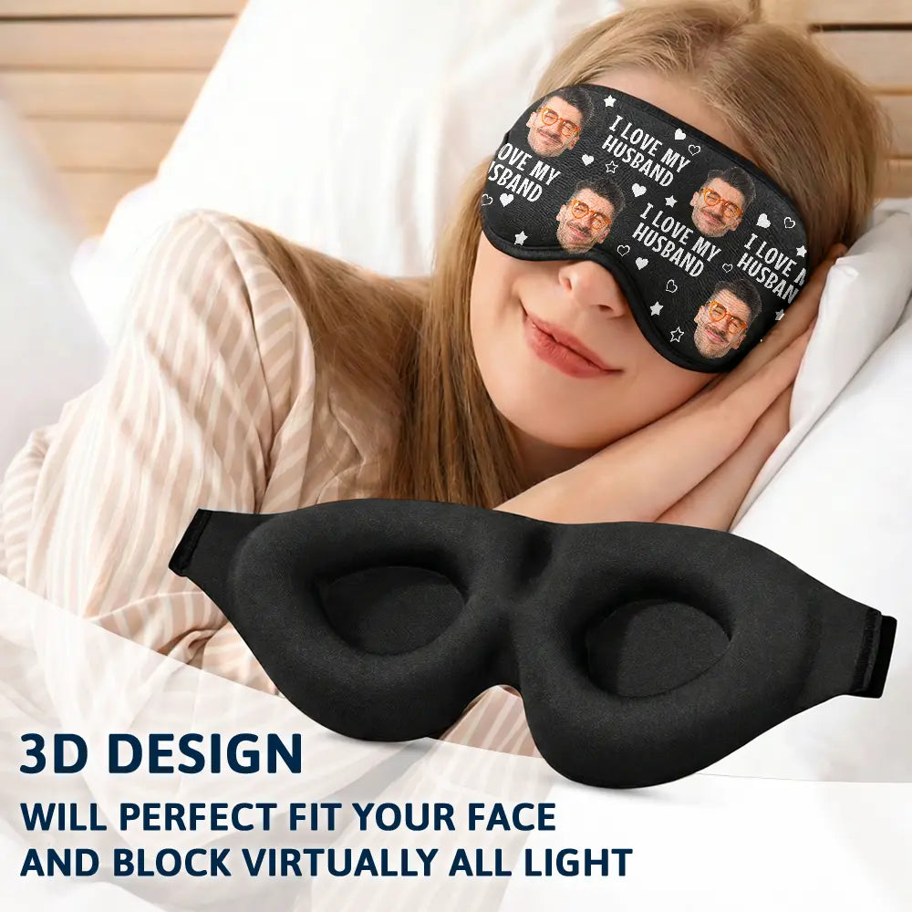 Gift For Couples,Old Couples,Gift For Husband,Gift For Wife,Gift For Boyfriend,Gift For Girlfriend,Custom Photo,Love - Custom Photo Funny I Love My Lover - Personalized 3D Sleep Mask