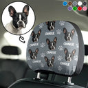 Pet Lovers,Custom Photo,Funny - Custom Photo Funny Pet Face Pattern Dog Cat Family - Personalized Car Headrest Covers