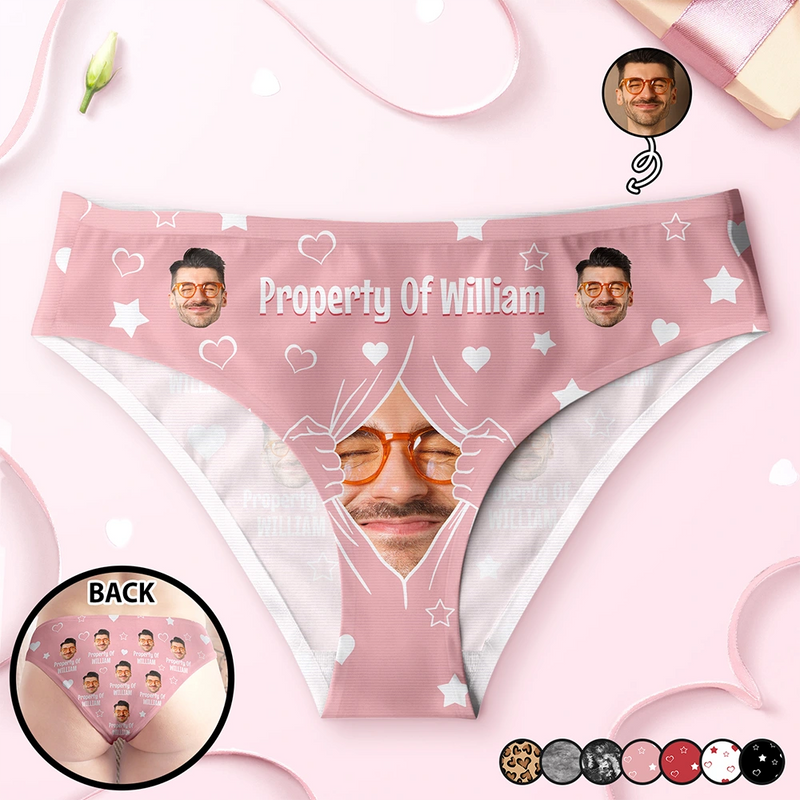 Custom Photo, Gift For Couples, Gift For Wife, Gift For Girlfriend, Funny - Custom Photo Funny Property Of - Personalized Women's Low-waisted Brief