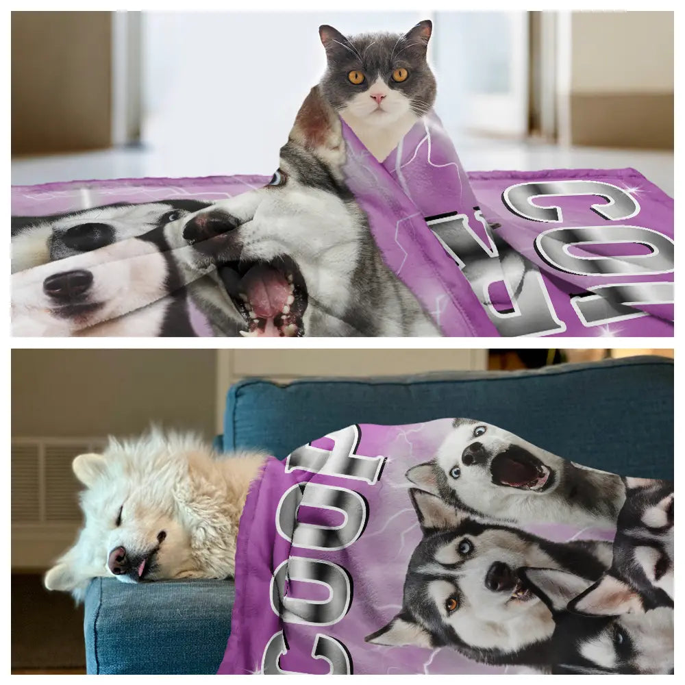 Pet Lovers,Pet Mom,Pet Dad - Custom Photo Funny Your Pets - Personalized Pet Blanket
