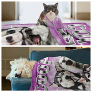 Pet Lovers,Pet Mom,Pet Dad - Custom Photo Funny Your Pets - Personalized Pet Blanket