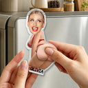 Custom Photo, Summer, Gift For Boyfriend, Gift For Couples, Humorous, Cut-Face Photo - Custom Photo Funny & Naughty Just One Poke - Personalized Squishy Acrylic Fridge Magnet