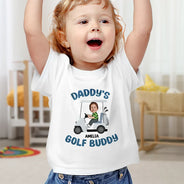 Golf,New Dad,Gift For Kids,New baby,Happy,Dad's Hobby - Custom Photo Golf Buddy - Personalized Baby Onesie