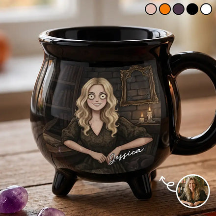 Custom Photo Gothic Portrait Art - Personalized Cauldron Mug