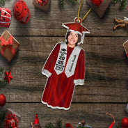 Graduation,Christmas,Happy,Custom Photo - Custom Photo Graduation Face Cut - Personalized Custom Shaped Acrylic Ornament