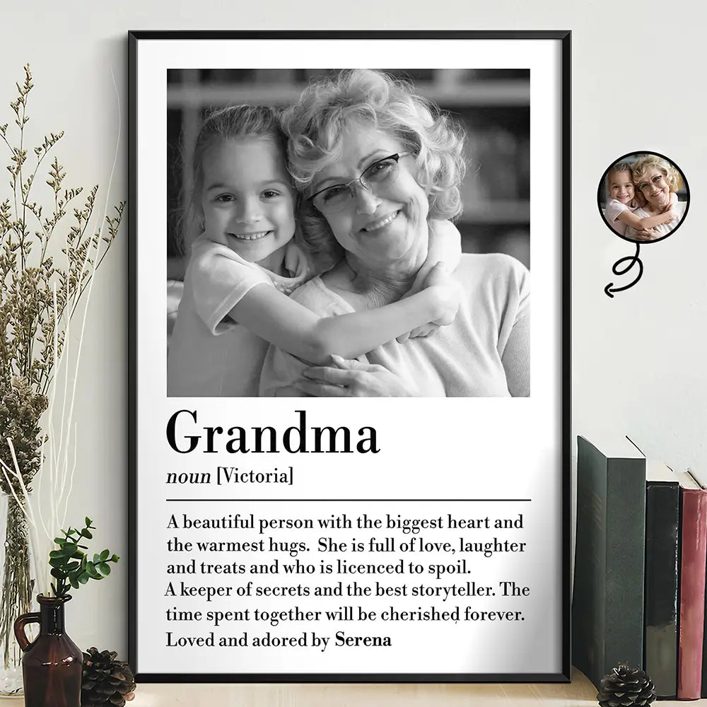 Custom Photo Grandma A Person With Warmest Heart - Personalized Poster