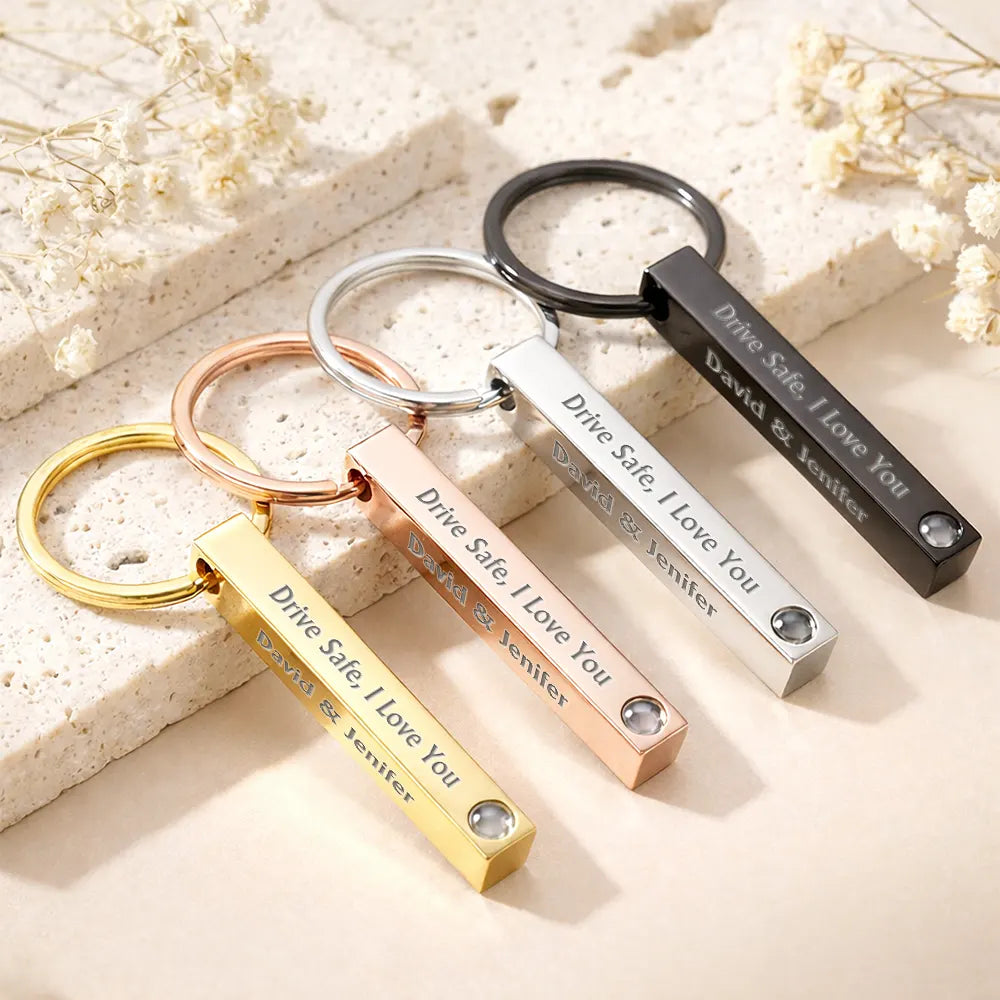 Gift For Couples,Love,Gift For Husband,Gift For Wife,Gift For Boyfriend,Gift For Girlfriend - Custom Photo Happy Couples I Love You - Personalized Photo Projection Keychain