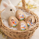 Easter,Non-Eng,Gift For Kids,Gift For Grandkids,Grandma - Grandkids,Grandpa - Grandkids,Dad - Children,Mom - Children,Happy - Custom Photo Hatching Easter Egg - Personalized Musical Wooden Easter Egg Shaker