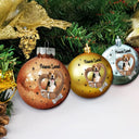 Memorial,Dog Lovers,Christmas - Custom Photo Heart-Shaped Collar With Bone Charm For Dog Lovers - Personalized Ball Ornament