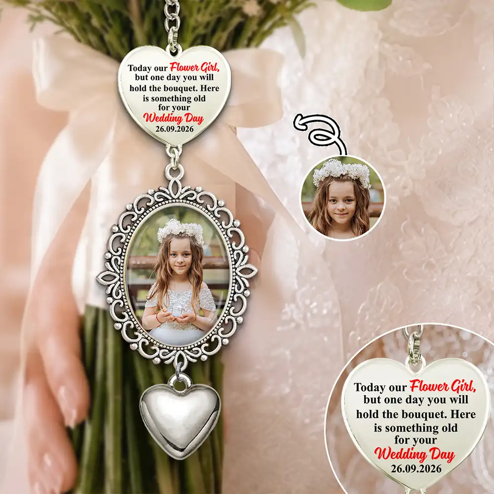 Custom Photo Here Is Something Old For Your Wedding Day - Personalized Wedding Charm