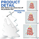 Family,Christmas,Happy,Pet Couple,Gift For Couples - Custom Photo Ho Ho Ho Family Christmas Tree - Personalized Custom Shaped Acrylic Ornament