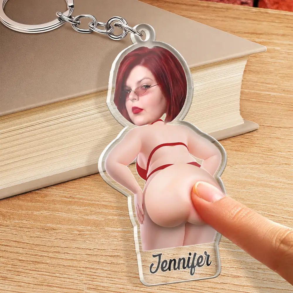 Custom Photo,Gift For Men,Gift For Yourself,Humorous,Cut-Face Photo - Custom Photo Hope Your Day Is Nice - Personalized Squishy Acrylic Keychain
