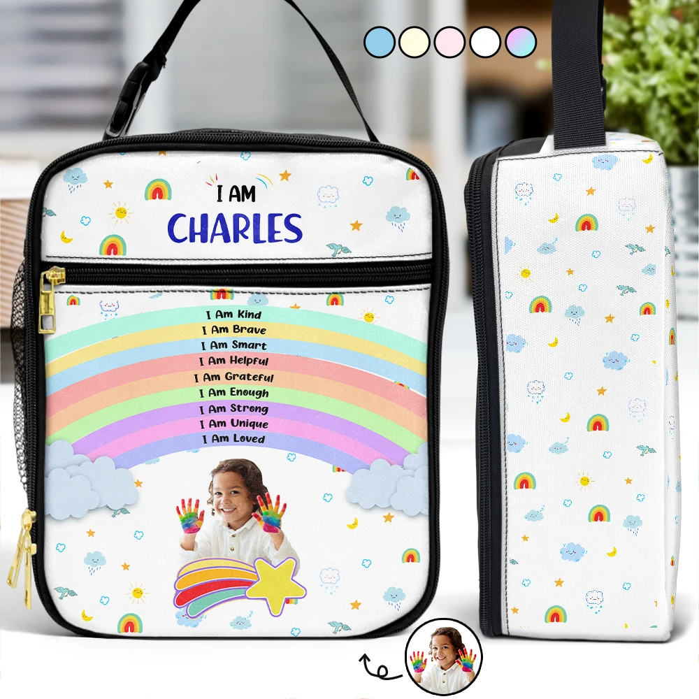 Custom Photo I Am Affirmations - Personalized Kids Lunch Bag