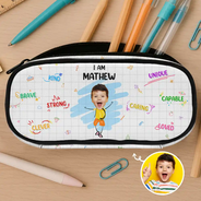 Back To School,Gift For Kids - Custom Photo I Am Affirmations For Kids - Personalized Pencil Case