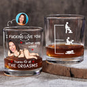 Gift For Couples, Gift For Wife, Gift For Husband, Gift For Boyfriend, Gift For Girlfriend, Funny - Custom Photo I F*cking Love You Either Way Works - Personalized Whiskey Glass