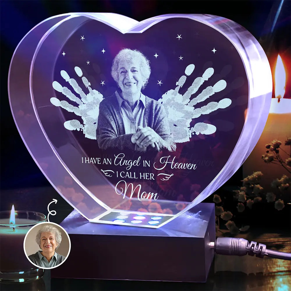 Custom Photo I Have An Angel - Personalized Crystal Heart