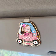 Dad,Children,Gift For Father - Custom Photo I Need You Here With Me - Personalized Custom Shaped Car Visor Clip
