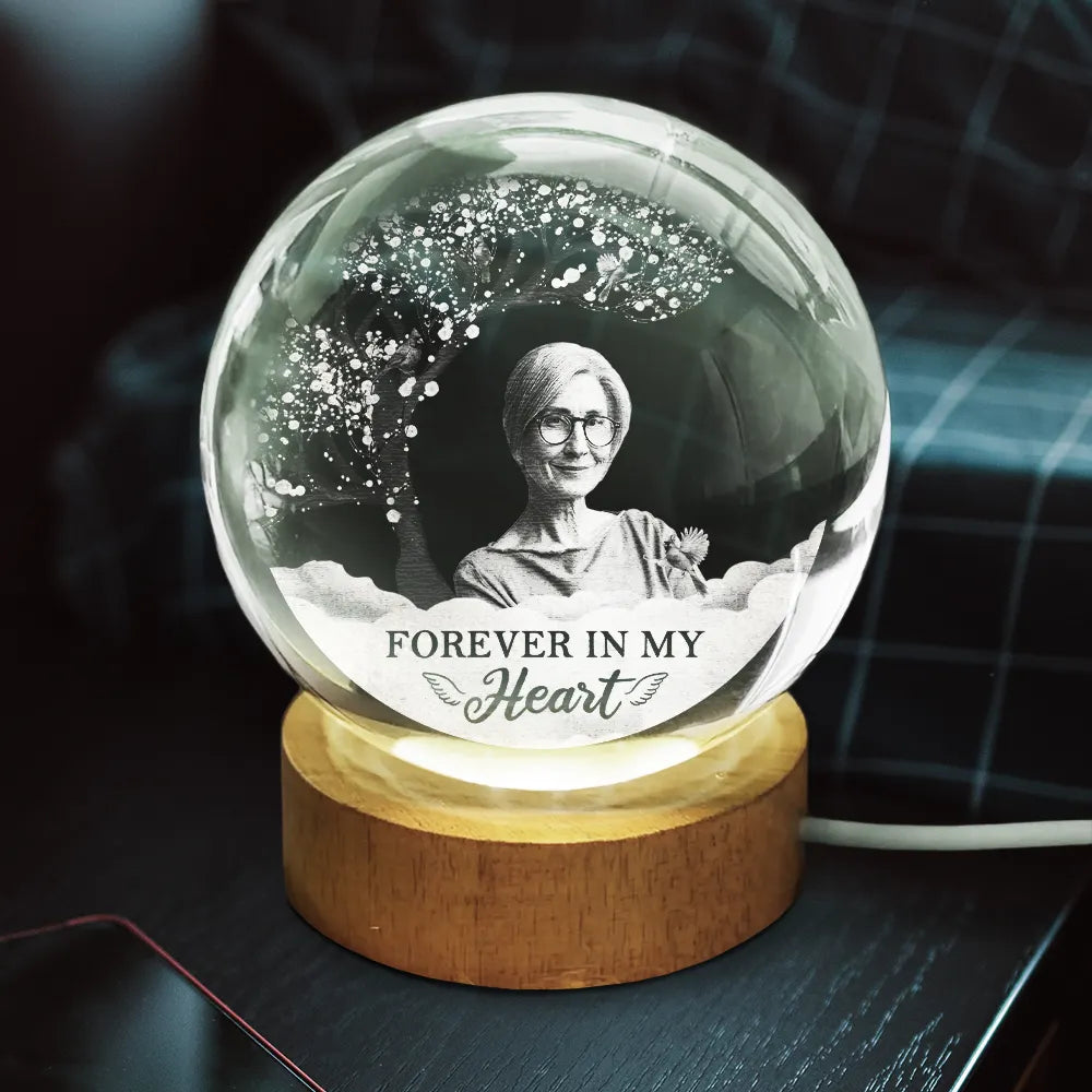 Custom Photo,Sad,Memorial - Custom Photo I'm Always With You - Personalized Crystal Globe Lamp