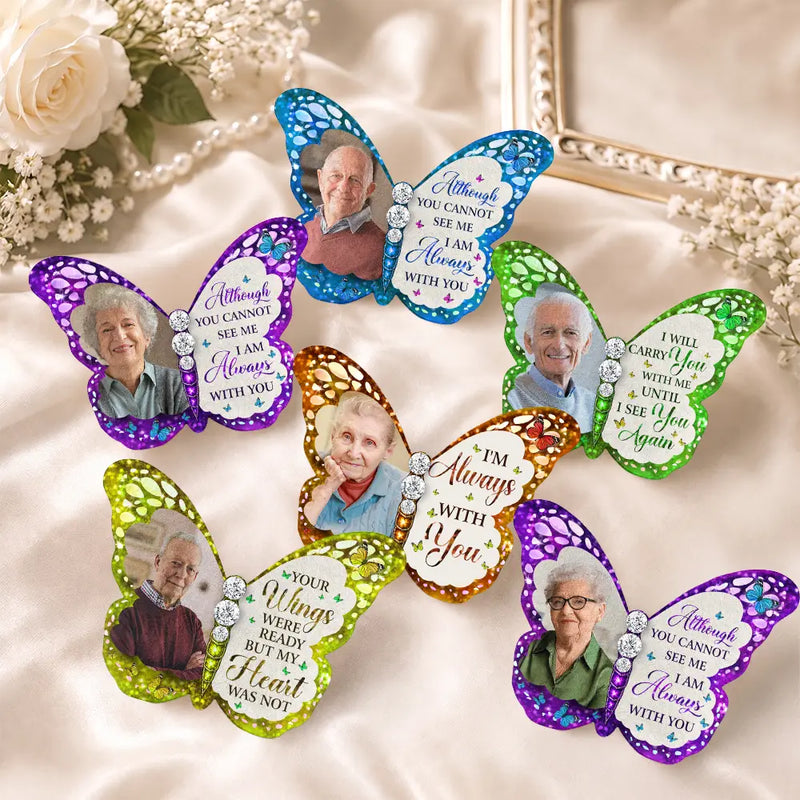Sentimental,Custom Photo,Family,Wedding,Upload Full Photo - Custom Photo I'm Always With You Memorial - Personalized Brooch