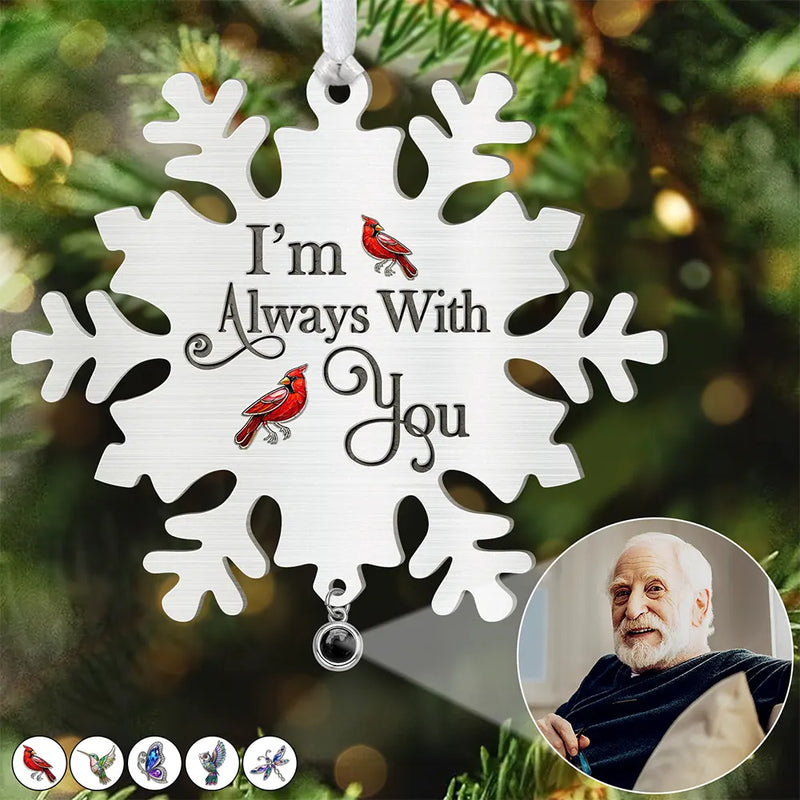 Memorial, Christmas, Family, Parents, Gift For Grandparents, Sad-Custom Photo I'm Always With You Memorial - Personalized Custom Shaped Photo Projection Ornament-KK1363-NAH5215