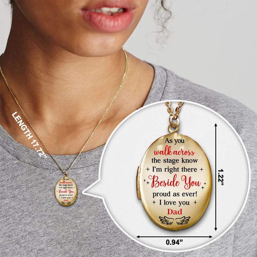 Graduation,Gift For Yourself,Gift For Women,Gift For Men,Sad,Memorial - Custom Photo I'm Right There Beside You - Personalized Locket Necklace