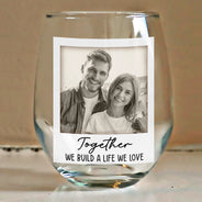 Old Couples,Gift For Husband,Gift For Wife,Gift For Boyfriend,Gift For Girlfriend,Happy - Custom Photo I'm Yours No Returns Or Refunds - Personalized Stemless Wine Glass