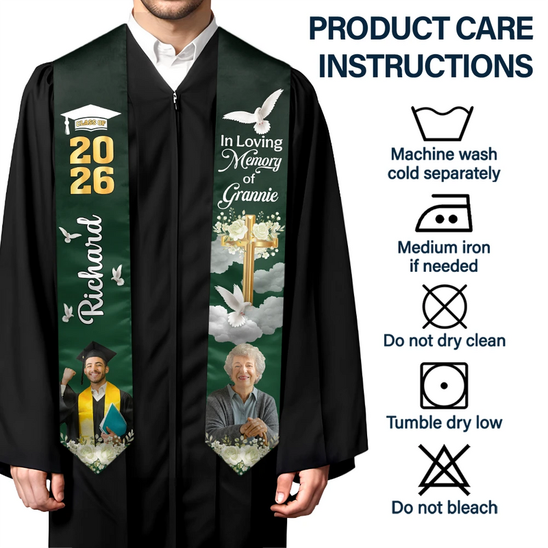 Gift For Yourself,Gift For Women,Gift For Men,Graduation,Memorial,Sad - Custom Photo In Loving Memory Family - Personalised Stoles