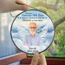 Parents, Memorial, Sad, Gift For Grandparents, Gift For Sibling, Family - Custom Photo In Loving Memory Memorial Heaven - Personalized Stained Glass Window Hanging Suncatcher