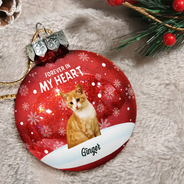 Dog Lovers,Pet Lovers,Christmas,Cat Lovers,Memorial,Sad - Custom Photo In Loving Memory Pet - Personalized Ball Ornament