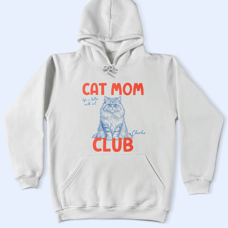 Pet Lovers,Dog Lovers,Cat Lovers,Dog Mom,Cat Mom - Custom Photo Ink Drawing Cat Mom Dog Mom Club - Personalized T Shirt