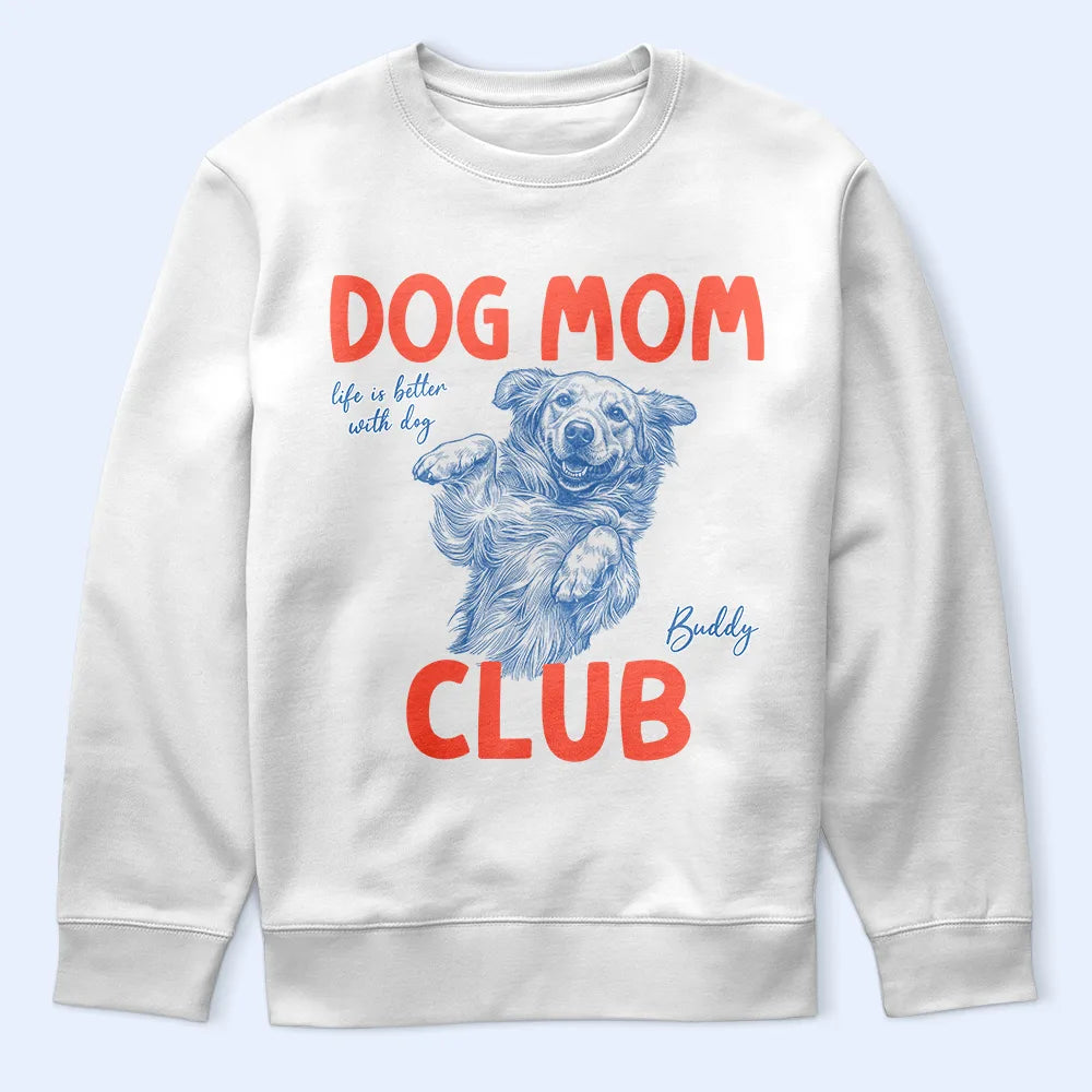 Pet Lovers,Dog Lovers,Cat Lovers,Dog Mom,Cat Mom - Custom Photo Ink Drawing Cat Mom Dog Mom Club - Personalized T Shirt
