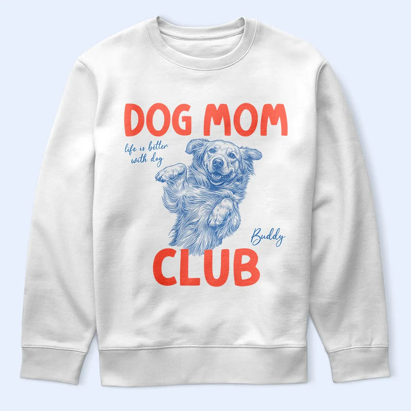Pet Lovers,Dog Lovers,Cat Lovers,Dog Mom,Cat Mom - Custom Photo Ink Drawing Cat Mom Dog Mom Club - Personalized T Shirt