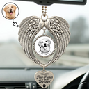 Art Design,Sentimental,Christmas,Pet Lovers,Memorial,Photo - Ink Drawing - Custom Photo Ink Drawing Memorial Pet You Left Paw Prints On My Heart - Personalized Angel Wings Photo Ornament