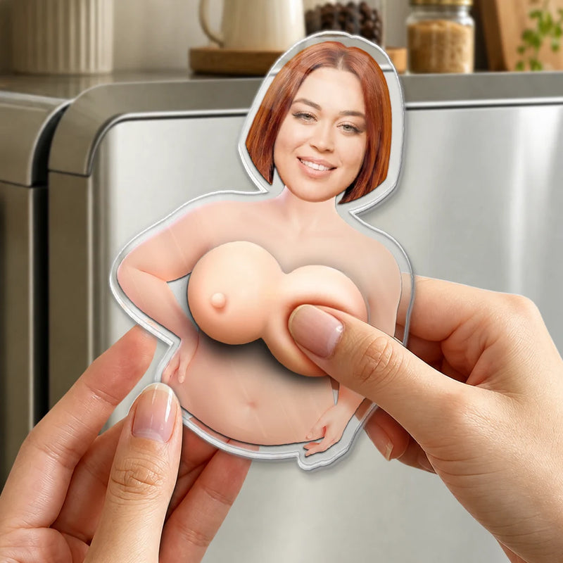 Custom Photo,Summer,Gift For Men,Gift For Yourself,Humorous,Cut-Face Photo - Custom Photo Just One More Poke - Personalized Squishy Acrylic Fridge Magnet