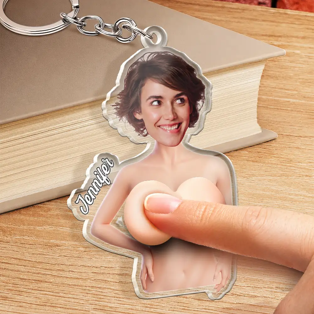 Custom Photo,Gift For Men,Gift For Yourself,Humorous,Cut-Face Photo - Custom Photo Just One More Poke - Personalized Squishy Acrylic Keychain