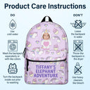 Gift For Kids, Back To School - Custom Photo Kid's Dinosaur Unicorn Bear Adventure - Personalized Canvas Backpack