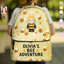 Gift For Kids, Back To School - Custom Photo Kid's Dinosaur Unicorn Bear Adventure - Personalized Canvas Backpack