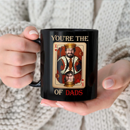 Gift For Men, Gift For Father, Funny, Custom Photo, Gift For Husband, Gift For Uncle - Custom Photo King Of Dads - Personalized Black Mug