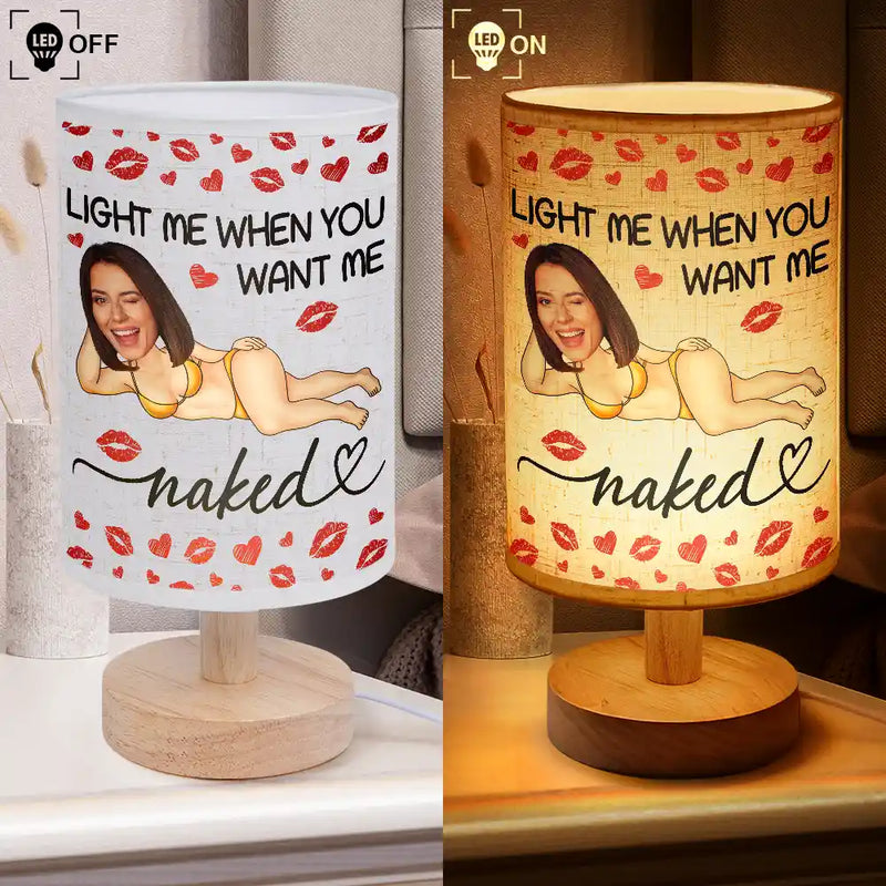 Gift For Couples, Gift For Wife, Gift For Girlfriend, Gift For Women, Funny, Old Couples - Custom Photo Light Me When You Want - Personalized Fabric Lamp
