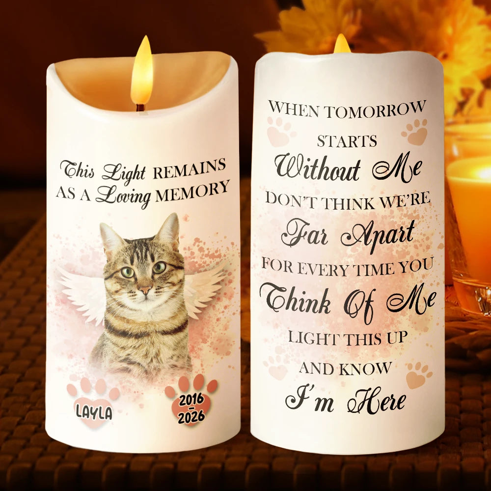 Pet Lovers - Custom Photo Light This Up And Know I'm Here - Personalized Flameless LED Candle