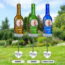Memorial,Custom Photo,Family,Parents,Gift For Grandparents,Sad - Custom Photo Listen To The Wind And Think Of Me - Personalized Wine Bottle Wind Chime