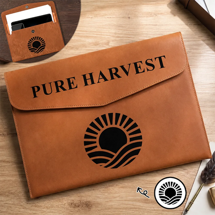 Custom Photo Logo & Name Business Gift - Personalized Leather Sleeve