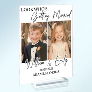 Humorous, Custom Photo, Gift For Couples, Wedding, Dynamic Photo - Custom Photo Look Who's Getting Married Couple - Personalized Vertical Rectangle Acrylic Plaque